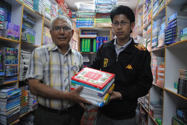 Books distribution supporting students in Nepal